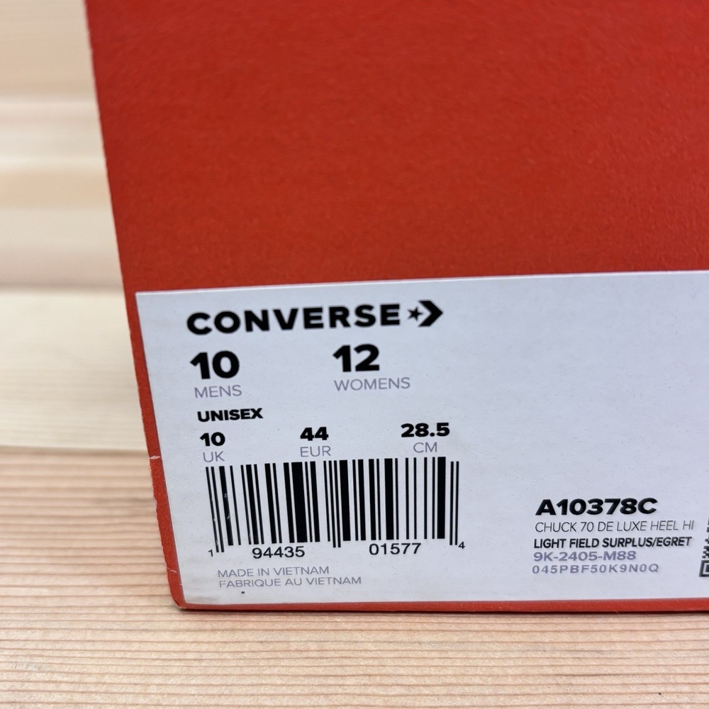 Converse Chuck 70 De Luxe Heel Hi Platform  A10378C Green Men 10 Woman 12 Leathe - Picture 3 of 12